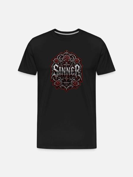 Sinner Gothic Chrome Streetwear Graphic - Men's Premium Organic T-Shirt - black