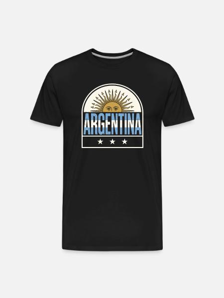 Argentina Suncrest Logo - Men's Premium Organic T-Shirt - black