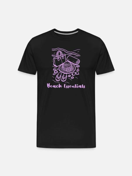 Beach Essentials Sketch - Men's Premium Organic T-Shirt - black