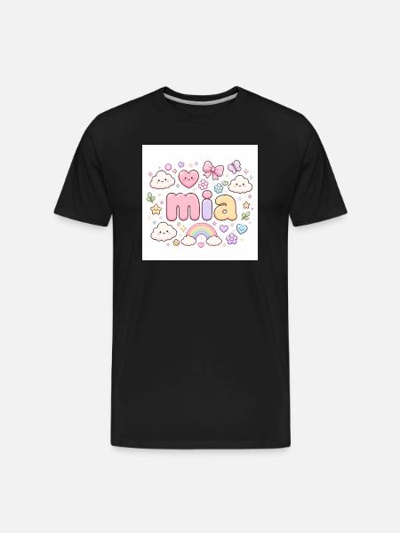 Mia Rainbow Cloud Cute Design - Men's Premium Organic T-Shirt - black