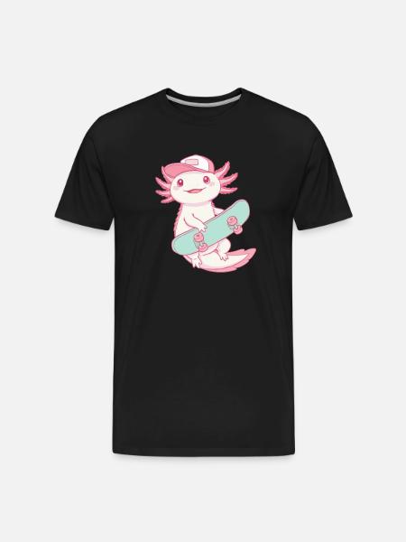 Axolotl Skater - Men's Premium Organic T-Shirt - black