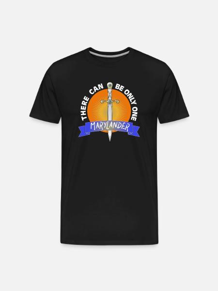 Marylander Sword Emblem Crest - Men's Premium Organic T-Shirt - black