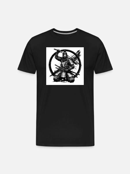 Circle Samurai Shadow Steel - Men's Premium Organic T-Shirt - black