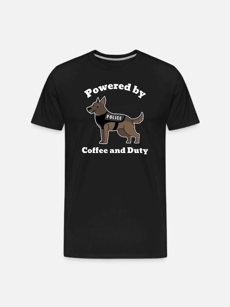 t-shirt-design-featuring-a-smiling-police dog - Men's Premium Organic T-Shirt - black