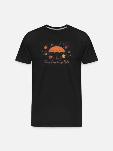 Rainy Days Cozy Nights Umbrella - Men's Premium Organic T-Shirt - black