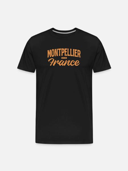 Montpellier France Retro Script - Men's Premium Organic T-Shirt - black