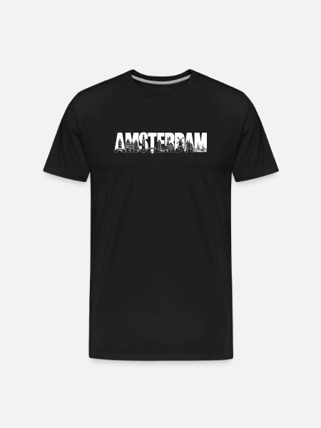 Amsterdam Holland Netherlands silhouette vacation - Men's Premium Organic T-Shirt - black