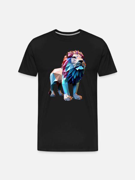 Polygon lions - Men's Premium Organic T-Shirt - black