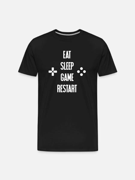 Eat Sleep Game Restart - Men's Premium Organic T-Shirt - black
