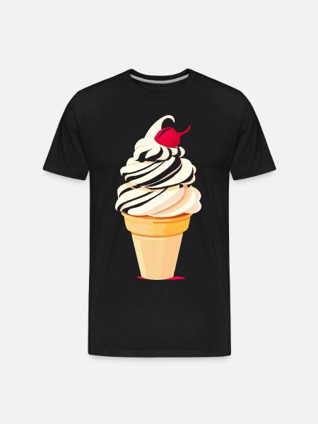 Ice Cream Cone Graphic - Men's Premium Organic T-Shirt - black