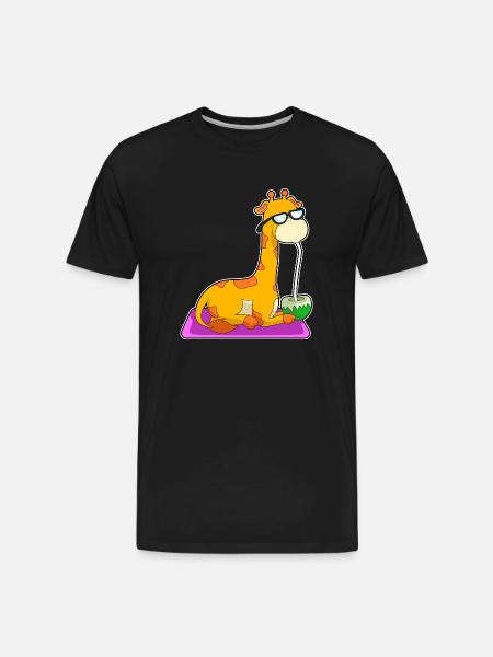 Giraffe With Coconut - Men's Premium Organic T-Shirt - black