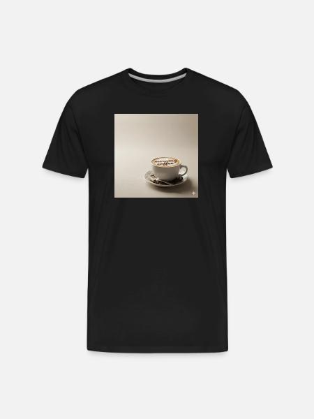 Morning Coffee Latte Art - Men's Premium Organic T-Shirt - black
