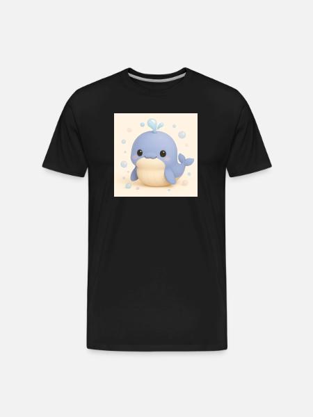 Bubble Whale - Men's Premium Organic T-Shirt - black