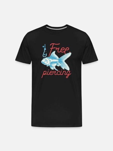 Fishing Free Piercing - Men's Premium Organic T-Shirt - black