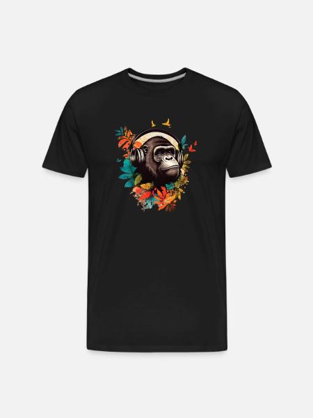 Gorilla DJ Jungle - Men's Premium Organic T-Shirt - black