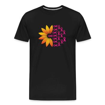 BREAST CANCER AWARNESS - Men's Premium Organic T-Shirt - black - Front - AI Model Male 185 light (185cm)