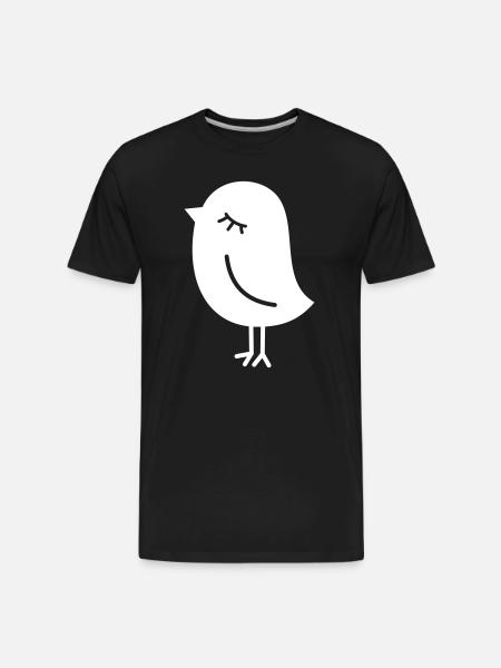 Cute Sparrow Chick – Tweeting Birdie - Men's Premium Organic T-Shirt - black