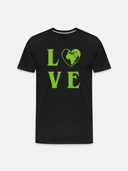 Love Planet Earth - Men's Premium Organic T-Shirt - black
