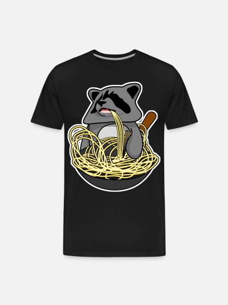 Wok Pan Raccoon - Men's Premium Organic T-Shirt - black