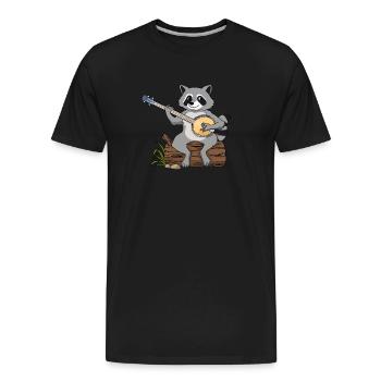 Raccoon Gifts Women Eat Trash Banjo Gift Raccoon - Men's Premium Organic T-Shirt - black - Front - AI Model Male 185 light (185cm)