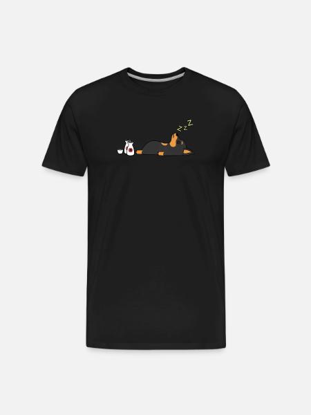Miniature Pinscher Sake Drunk - Men's Premium Organic T-Shirt - black