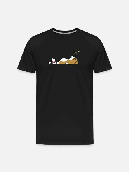 English Bulldog Sake Drunk - Men's Premium Organic T-Shirt - black