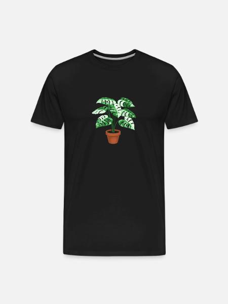 Variegated Monstera - Men's Premium Organic T-Shirt - black