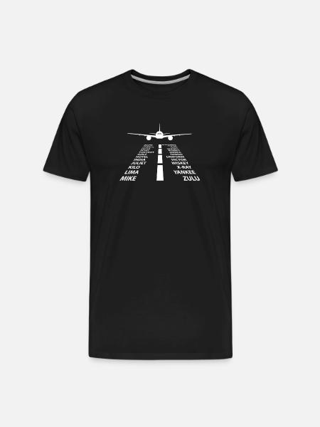 Phonetic Alphabet Pilot Airplane - Men's Premium Organic T-Shirt - black