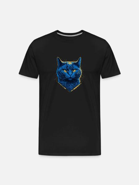 British Blue cat - Men's Premium Organic T-Shirt - black