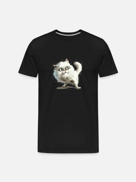 Funny Cat - Men's Premium Organic T-Shirt - black