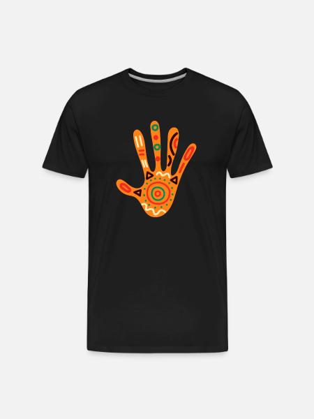 African Hand - Men's Premium Organic T-Shirt - black