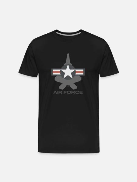 F-22 Raptor Patriotic Roundel - Men's Premium Organic T-Shirt - black