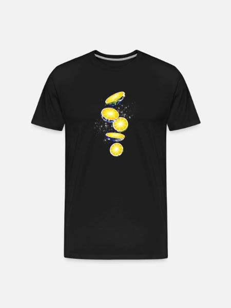 slice lemon - Men's Premium Organic T-Shirt - black