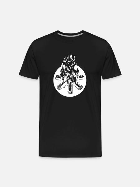 BONFIRE WHITE - Men's Premium Organic T-Shirt - black