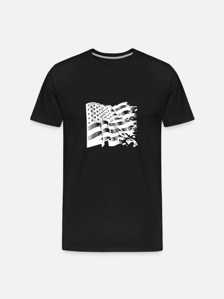 Usa Flagge Tattoo Style - Men's Premium Organic T-Shirt - black