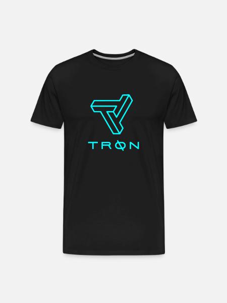Tron Inspired Cyan Logo - Men's Premium Organic T-Shirt - black