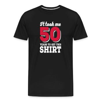 50 anniversaire - T-shirt écologique Premium pour hommes - noir - Devant - AI Model Male 185 light (185cm)