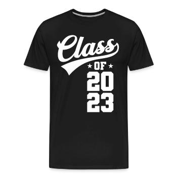 Class Of 2023 Senior 23 Graduation Vintage School - Men's Premium Organic T-Shirt - black - Front - AI Model Male 185 light (185cm)