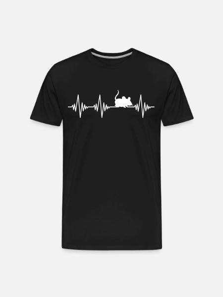 mouse heartbeat - Men's Premium Organic T-Shirt - black