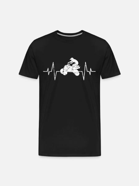 quad heartbeat - Men's Premium Organic T-Shirt - black
