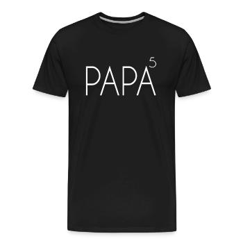 papa of 5 - Men's Premium Organic T-Shirt - black - Front - AI Model Male 185 light (185cm)
