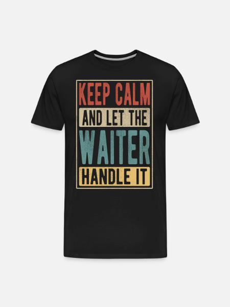 Waiter Retro Gift - Men's Premium Organic T-Shirt - black