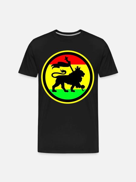 Rasta Lion - Men's Premium Organic T-Shirt - black