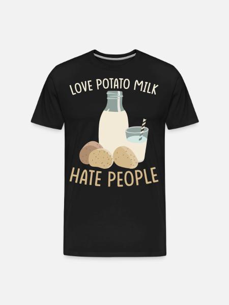 Potato Milk Saying - Men's Premium Organic T-Shirt - black