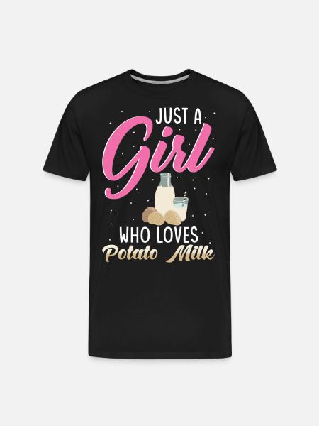Potato Milk Saying - Men's Premium Organic T-Shirt - black