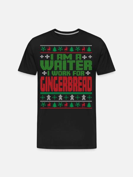 Waiter Christmas Saying - Men's Premium Organic T-Shirt - black