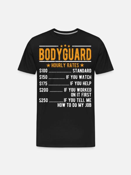 Bodyguard Hourly Rates - Men's Premium Organic T-Shirt - black