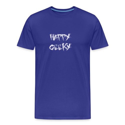 Happy_Geeky__Logo_White - Men's Premium Organic T-Shirt
