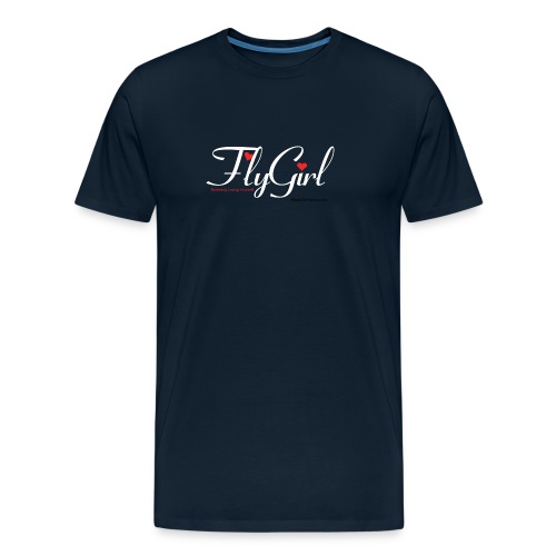 FlyGirlTextWhite W Black png - Men's Premium Organic T-Shirt