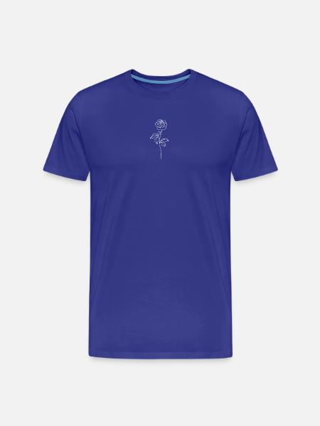 Minimalist Rose Line Art - Men's Premium Organic T-Shirt - royal blue